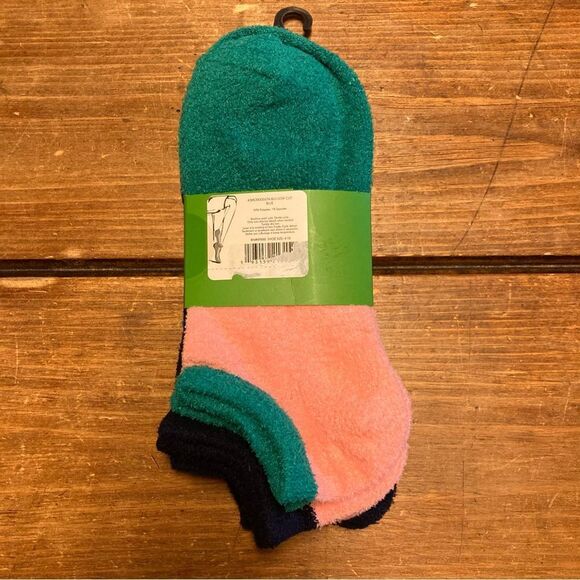 Kate Spade 3 Pairs of Low Cut Cozy Socks Navy Blue Green Teal NWT One Size - Picture 5 of 7